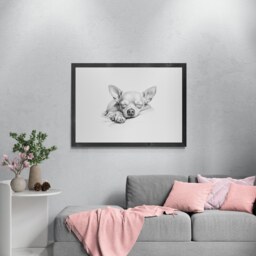 Sleeping Chihuahua Print, Dog Vintage Sketch, Farmhouse Decor, Gifts - thumbnail 2