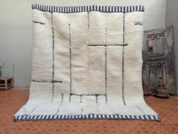 Hand Knotted White Beni Ourain Rug - Custom Moroccan Wool - thumbnail 1