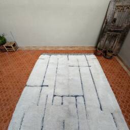 Hand Knotted White Beni Ourain Rug - Custom Moroccan Wool - thumbnail 2
