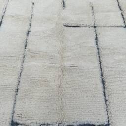 Hand Knotted White Beni Ourain Rug - Custom Moroccan Wool - thumbnail 3