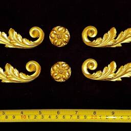 4 Ornate Applique Gilt Or White French Style Decorative Wall Furniture Onlay Moulding Pediment Plastic Decoration - thumbnail 2