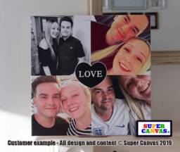 Couple Love Heart 4 Picture Photo Framed Canvas Print Personalised Handmade Husband Wife Boyfriend Girlfriend Partner Valentines Day Gift - thumbnail 1