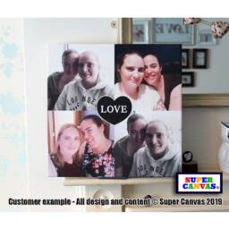 Couple Love Heart 4 Picture Photo Framed Canvas Print Personalised Handmade Husband Wife Boyfriend Girlfriend Partner Valentines Day Gift - thumbnail 2