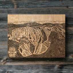 Silver Star British Columbia Canada Ski Trail Map - Engraved Wood Wall Art, Winter Cabin Decor, Snowboard Mountain Poster, Family Gift - thumbnail 1