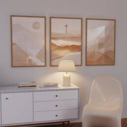 Psalm23 Set Of 3 - Minimal Desert Art Printed & Shipped Modern Scripture Decor Bible Verse Prints Christian Home Print - thumbnail 3