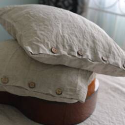Duvet Cover Set & Pillow With Button Closure Natural Grey Color Stone Washed Seamless Full King Quilt Linen Duvet Cover Full - thumbnail 3