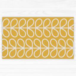 Vinyl Kitchen Rug With Yellow Leaves. Vinyl Floor Mat, Door PVC Bath Easy To Clean & Printed Order. Art Mat - thumbnail 1