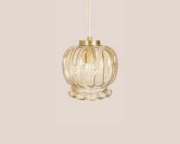 Jugo??ik Small Pendant Lamps Amber Glass Lighting Mcm Rewired Light Vintage Ceiling Mini Yugoslavia 60S Suspensionretro - thumbnail 1