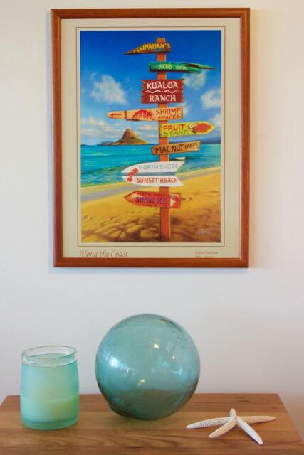 Along The Coast - Hawaiian Travel Signpost Art Painting Poster - image 1