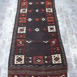 Southwestern Traditional Flat Weave Aisle Decor Runner Rug, Handmade Long Tribal Multicolor Rug - 3.3x11.6 Ft - thumbnail 4