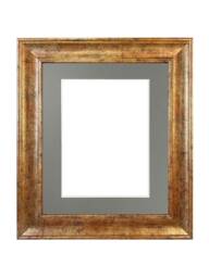 Scandi Antique Gold Photo Frame With Dark Grey Mount