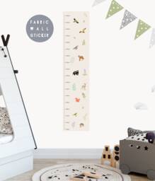 Woodland Animal Height Chart Nursery Fabric Wall Decal - thumbnail 1