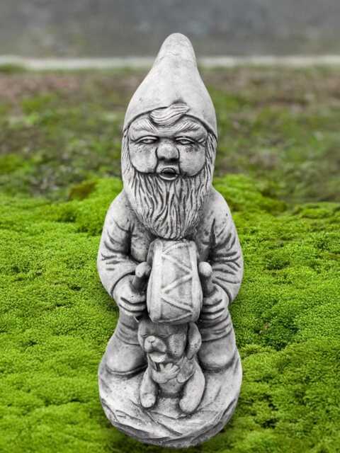 Cement Gnome Drummer Sculpture Concrete Garden Statue Stone Musician Figurine Handmade Ornament Outdoor Yard Art - image 1