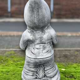 Cement Gnome Drummer Sculpture Concrete Garden Statue Stone Musician Figurine Handmade Ornament Outdoor Yard Art - thumbnail 3