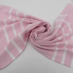 "Pink Hand Towel, White Striped Towel, Tea Towel, 18""x40" - thumbnail 4