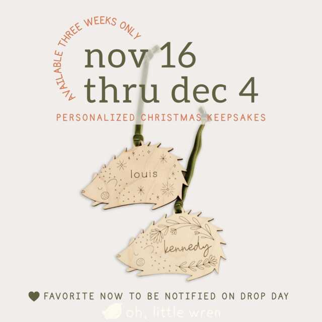 Personalized Wooden Hedgehog Christmas Ornament Custom Name Woodland Keepsake Holiday - image 1