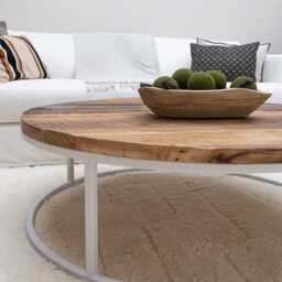 Handmade Rustic Round Coffee Table- Desk- Modern Reclaimed Wood- Industrial - thumbnail 3