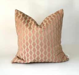 Handmade Embroidered Pink Gold Cushion Cover, Reclaimed Fabric