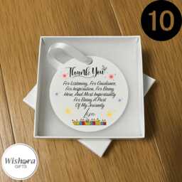 Personalised Teacher Ornament - End Of Term Gift For Teacher, Custom Name & Message, Rainbow, Heart - thumbnail 4