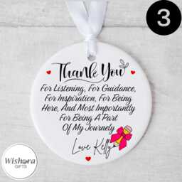 Personalised Teacher Ornament - End Of Term Gift For Teacher, Custom Name & Message, Rainbow, Heart - thumbnail 3