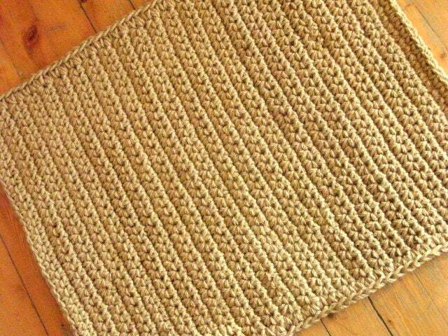 Crochet Jute Door Rug/Jute Rope Indoor Outdoor Mat Chunky 100% Natural Materials Custom Sizes - image 1