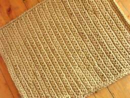 Crochet Jute Door Rug/Jute Rope Indoor Outdoor Mat Chunky 100% Natural Materials Custom Sizes - thumbnail 1