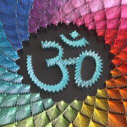 string Art Piece Mandala Om , Wall Decor Home, Sacred Geometry Meditation Sahasrara, 3D New Age , Yoga Spiritual Art, Nail - thumbnail 2