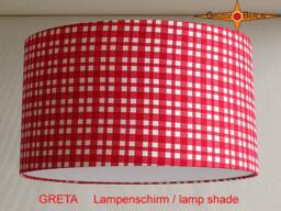 Red Checked Lampshade Greta ??35 cm Children's Lamp - thumbnail 1