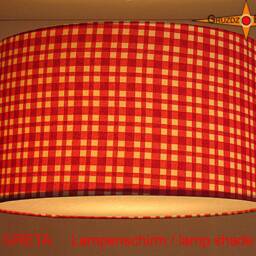 Red Checked Lampshade Greta ??35 cm Children's Lamp - thumbnail 2