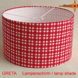 Red Checked Lampshade Greta ??35 cm Children's Lamp - thumbnail 4
