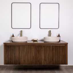 Natural Stone Vessel Bathroom Sink, Burj Ojinaga Marble, Fluted Vanity Basin - thumbnail 4