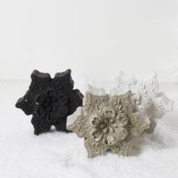 Decorative Stars Made Of Concrete Christmas Decorative With Ornaments On The Star, Pretty in Black, White Or Grey Festive Magnificent - thumbnail 3