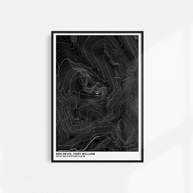 Mountain Walk, Topographic Map - Contour Wall Art House Warming New Housewarming Gifts First Home Moving - image 1