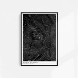 Mountain Walk, Topographic Map - Contour Wall Art House Warming New Housewarming Gifts First Home Moving - thumbnail 1