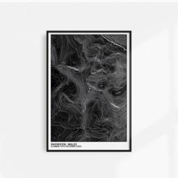 Mountain Walk, Topographic Map - Contour Wall Art House Warming New Housewarming Gifts First Home Moving - thumbnail 3