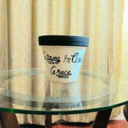 Growing in God's Grace Handmade Painted Ceramic Clay Flower Pot - thumbnail 3