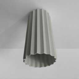 xl Syracuse - Ceramic Flush Mount Ceiling Light Handmade Minimalist Pillar Fixture in Fog Gray - thumbnail 3