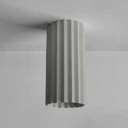 xl Syracuse - Ceramic Flush Mount Ceiling Light Handmade Minimalist Pillar Fixture in Fog Gray - thumbnail 1