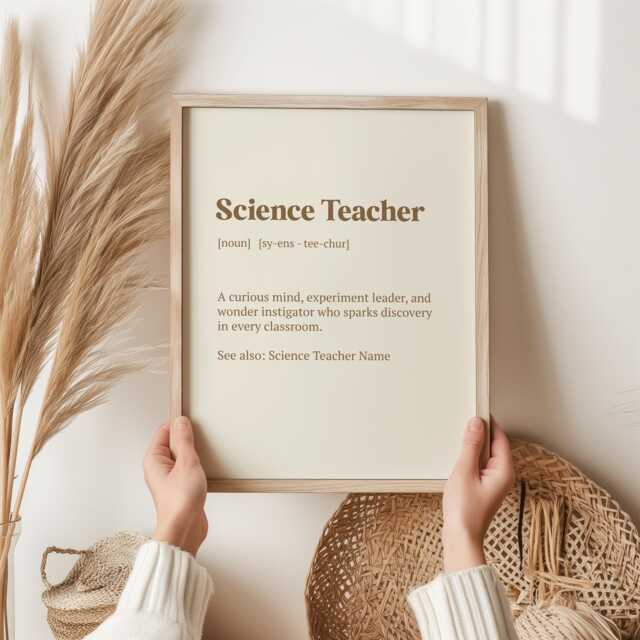 Science Teacher Print - Inspirational Definition Wall Art For Educators Gift Teacher, Classroom Decor, Appreciation - image 1