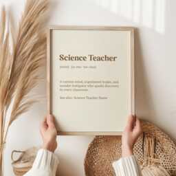 Science Teacher Print - Inspirational Definition Wall Art For Educators Gift Teacher, Classroom Decor, Appreciation - thumbnail 1