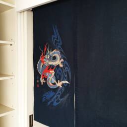 Japanese Noren Order Made, Dragon Blue Curtain, Japanese Fabric, Noren, Wall Tapestry, Fabric Panel - thumbnail 3
