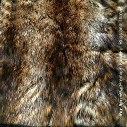 Luxury Faux Fur Throw Blanket - Golden Brown Wolf Stripe, Minky Lining - thumbnail 2