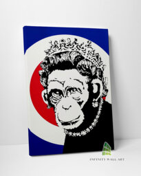 Banksy Monkey Queen Canvas Wall Art Graffiti Abstract Print Picture Home Decor -C830 - thumbnail 1