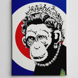 Banksy Monkey Queen Canvas Wall Art Graffiti Abstract Print Picture Home Decor -C830 - thumbnail 2