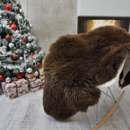 "Giant Sheepskin Xl Brown Throw Genuine Leather Sheep Skin Decorative Rug Brown 50 ""X 30" - thumbnail 3