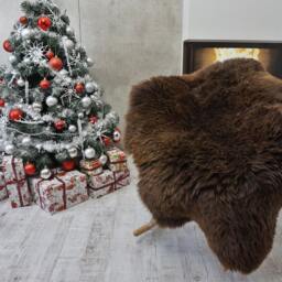 "Giant Sheepskin Xl Brown Throw Genuine Leather Sheep Skin Decorative Rug Brown 50 ""X 30" - thumbnail 2