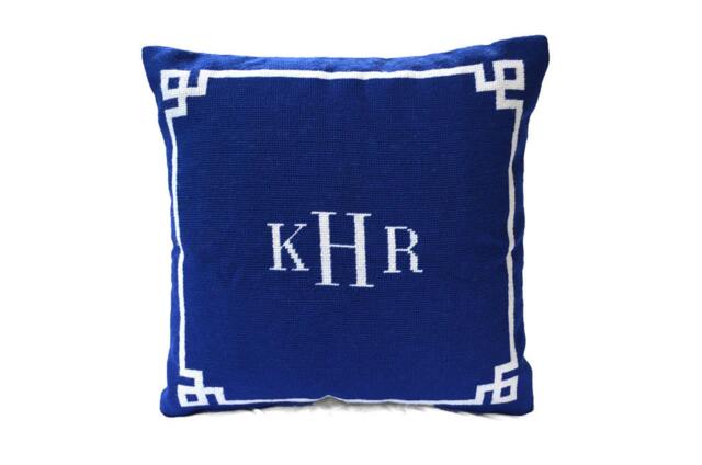 Monogrammed Needlepoint Pillow By Asher Riley - image 1
