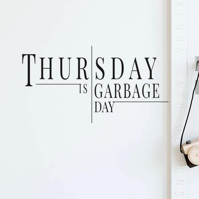 Garbage Day Reminder Decal - Trash Reminder, Wall Decor, Gift For Her, Husband, Him, Vinyl Decals, Chore - image 1