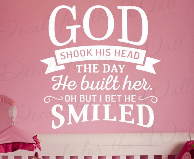 God Shook His Head Day Built Her I Bet He Smiled Lee Brice She Aint Right Country Music Song Marriage Couple Baby Wall Decal Vinyl Art Q56 - image 1