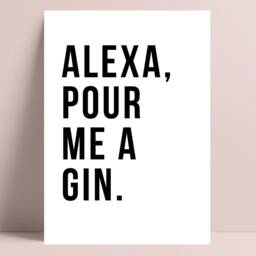 Alexa Pour Me A Gin, Kitchen Decor, Home Fun Print, Wall Art, Gift For Mum, Gin Gift, Sign, Print - thumbnail 3